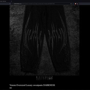 Venom Oversized Luxury sweatpants DARKNESS